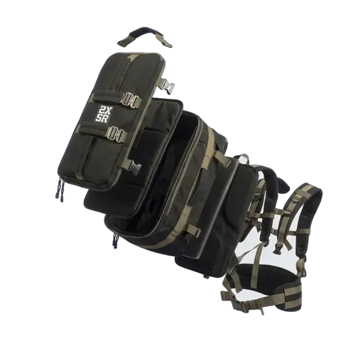The 2XSR pack, exploded into its components